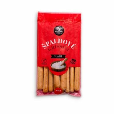 Happylife Bio Grissini špaldové slané 100g