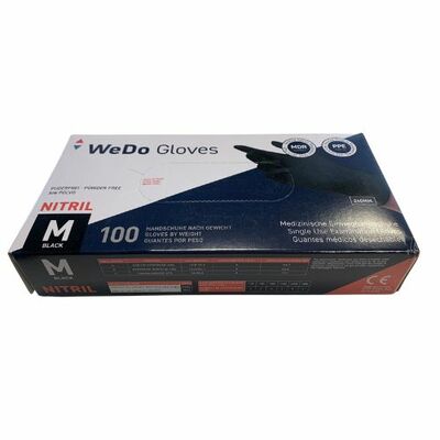 Rukavice jenorazové nitrilové čierne veľ.M 100ks
