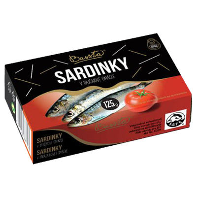 Sardinky v paradajkovej omáčke 125g Bassta