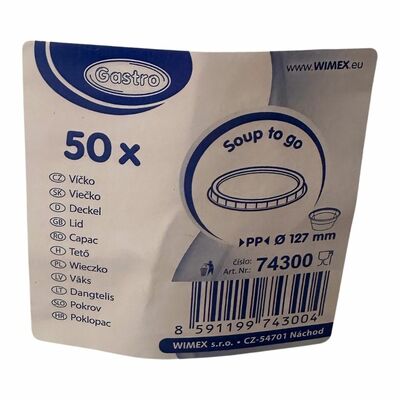 Viečko priehľadné pre misku WI74300, 50ks