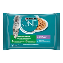 Purina ONE kapsičky pre mačky tuniak, teľacie 4×85g