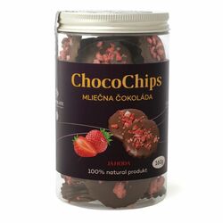 ChocoChips mliečna jahoda 160g DP Chocolate