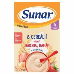 Sunar mliečna kaša 8 cereálií jahoda,banán 210g