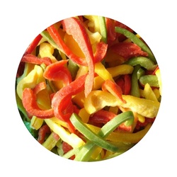 Mrazená Paprika farebná rezy 2,5kg Viking Frost