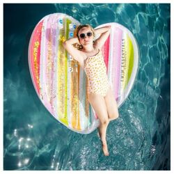 Nafukovacie lehátko Srdce dúha 150x100cm Swim Essentials