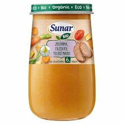 Sunar Bio Zelenina, fazuľky, teľacie mäso 190g