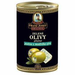 Olivy zelené s modrým syrom 300g Franz Josef