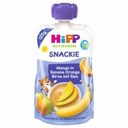 HiPP BIO Hruška, Pomaranč, Mango, Banán, Ryžová múka 120g