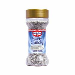 Zdobenie Guľôčky strieborné/biele 65g Dr. Oetker