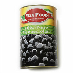 Olivy čierne celé bez kôstky plech 4100g Max Food