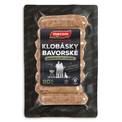 Klobásky bavorské 80% 210g Mecom VÝPREDAJ