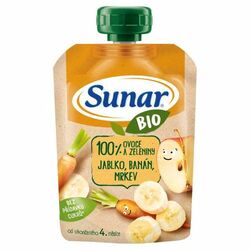 Sunar Bio kapsička Jablko, banán, mrkva 100g