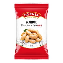 Mandle blanšírované pražené solené 60g Dr.Ensa