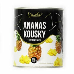 Kompót Ananás krájaný 850g Bassta
