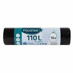 Vrecia na odpad čierne 110l 70x100cm 10ks Folistar