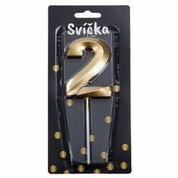 Tortová sviečka zlatá Číslo: 2
