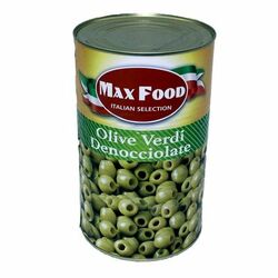 Olivy zelené celé bez kôstky plech 4100g Max Food