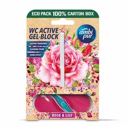Ambipur Active ruža &amp; ľalia WC gél-blok 45g