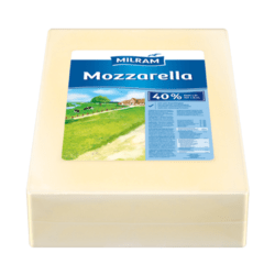 Mozzarella 40% MILRAM blok cca 10kg VÝPREDAJ