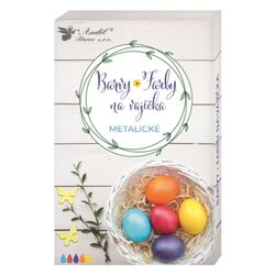 Farby na vajíčka gelové metalické + rukavice, 5ks