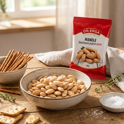 Mandle blanšírované pražené solené 60g Dr.Ensa