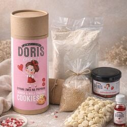 Zmes na pečenie cookies jahoda a biela čokoláda 720g Doris Cookies