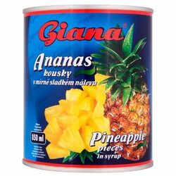 Kompót Ananás krájaný 850g Giana
