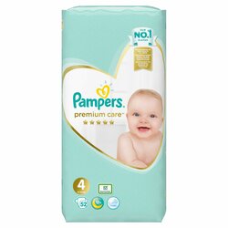 Pampers Premium Care Veľ.4, 9-14kg, Plienky 52ks