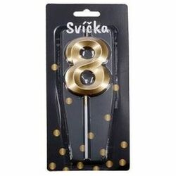Tortová sviečka zlatá Číslo: 8