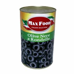 Olivy čierne krájané MAX FOOD 4100g plech