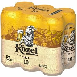 Pivo Kozel 10% svetlé výčapné 6x500ml *ZO