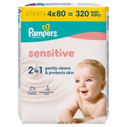 Pampers vlhčené obrúsky XXL Sensitive 4x80ks