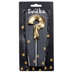 Tortová sviečka zlatá Tvar:  ? &quot;Otáznik&quot;