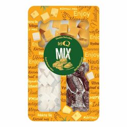 Syrový mix cheddar červený,kozí syr kocky,plesnivá saláma 200g Deli Q