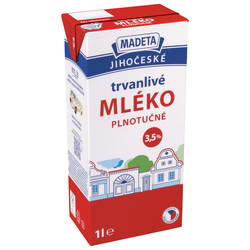 Mlieko plnotučné jihočeské UHT 3,5% Madeta