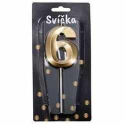 Tortová sviečka zlatá Číslo: 6
