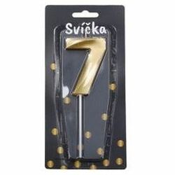 Tortová sviečka zlatá Číslo: 7