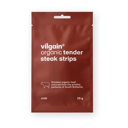 Steakové prúžky sušené chilli 25g Vilgain